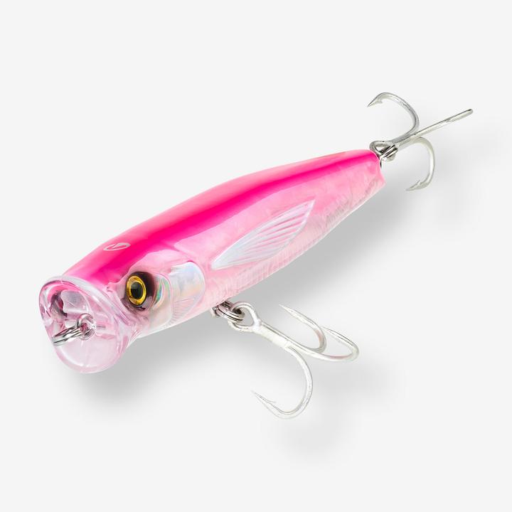 Actual product image Caperlan Oberflächenköder Popper Exofly Pop 12 cm rosa Meeresangeln (12 cm)