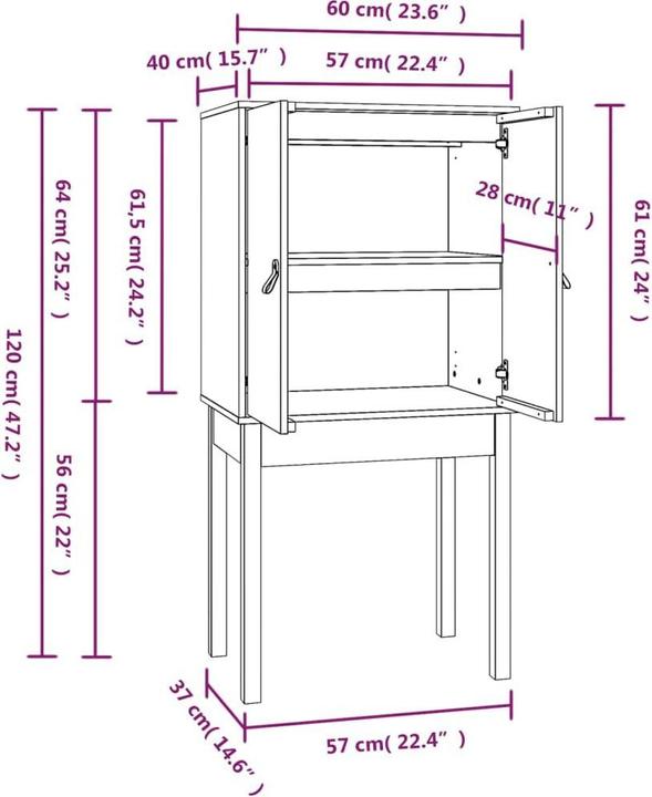Image du produit vidaXL Highboard (60 x 40 x 120 cm)