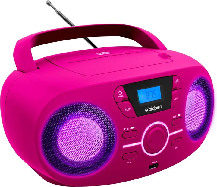 Productafbeelding Bigben Draagbare CD/Radio CD61 USB-roze (FM, PLL)