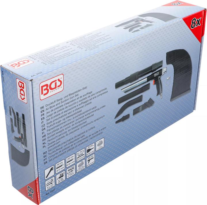 Image du produit BGS Pistolet à air comprimé aspirant et soufflant | réversible | 8 pièces