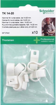 Schneider Electric Plastikbøjle TK 14-20 hvid - 10 stk- I pose for DIY