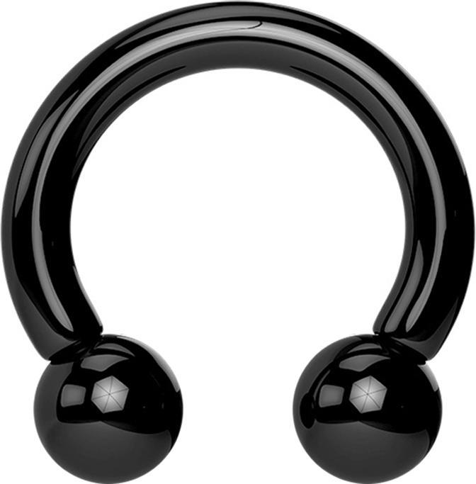 Produktbild Star Piercing Circular Barbell schwarz mit zwei Kugeln (Kunststoff, ohne Messing)