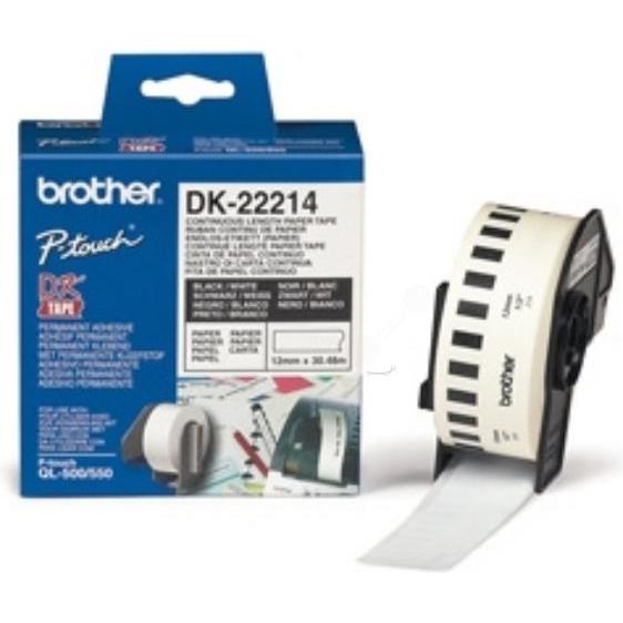 Brother, Etiketten, DK-22214 DirectLabel Etiketten weiss 12mm x 3048m Weiss