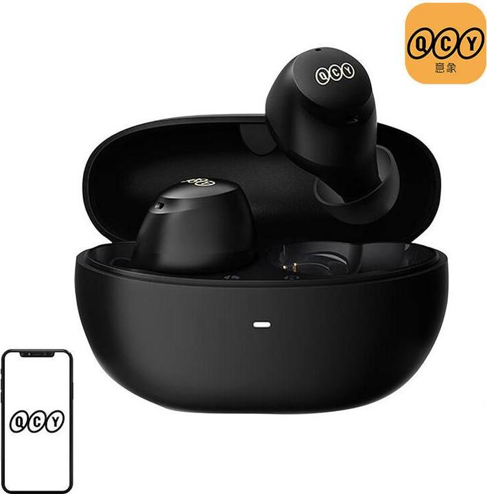 QCY Wireless Earphones TWS HT07 ANC (black) (ANC, 32 h, Kabellos)
