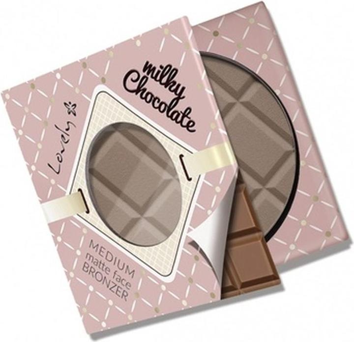Lovely Milky Chocolate Medium Matte Face Bronzer Chocolate Matte Bronzer Powder For Face & Body 9G (9G, Bronzer)