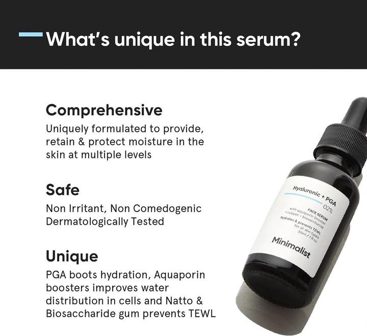 Immagine prodotto Minimalist Siero viso ialuronico + PGA 02% (30 ml)
