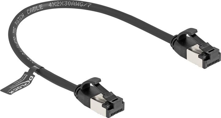 Produktbild Delock RJ45 Kabel Stecker zu Stecker Cat.8.1 flexibel 0,25 m schwarz (U/FTP, CAT8.1, 0.25 m)