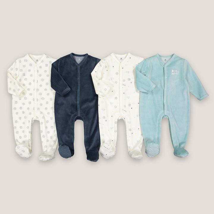 Produktbild La Redoute Collections 4er-Pack Strampler aus Samt (62)