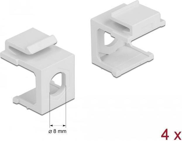 Delock Keystone Abdeckung weiss mit 8,0 mm Durchführung 4 Stück