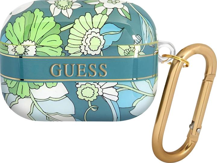 Image du produit Guess GUAPHHFLN Couverture AirPods Pro zielony/green Collection Strap Fleur (Manchon pour casque d'écoute)