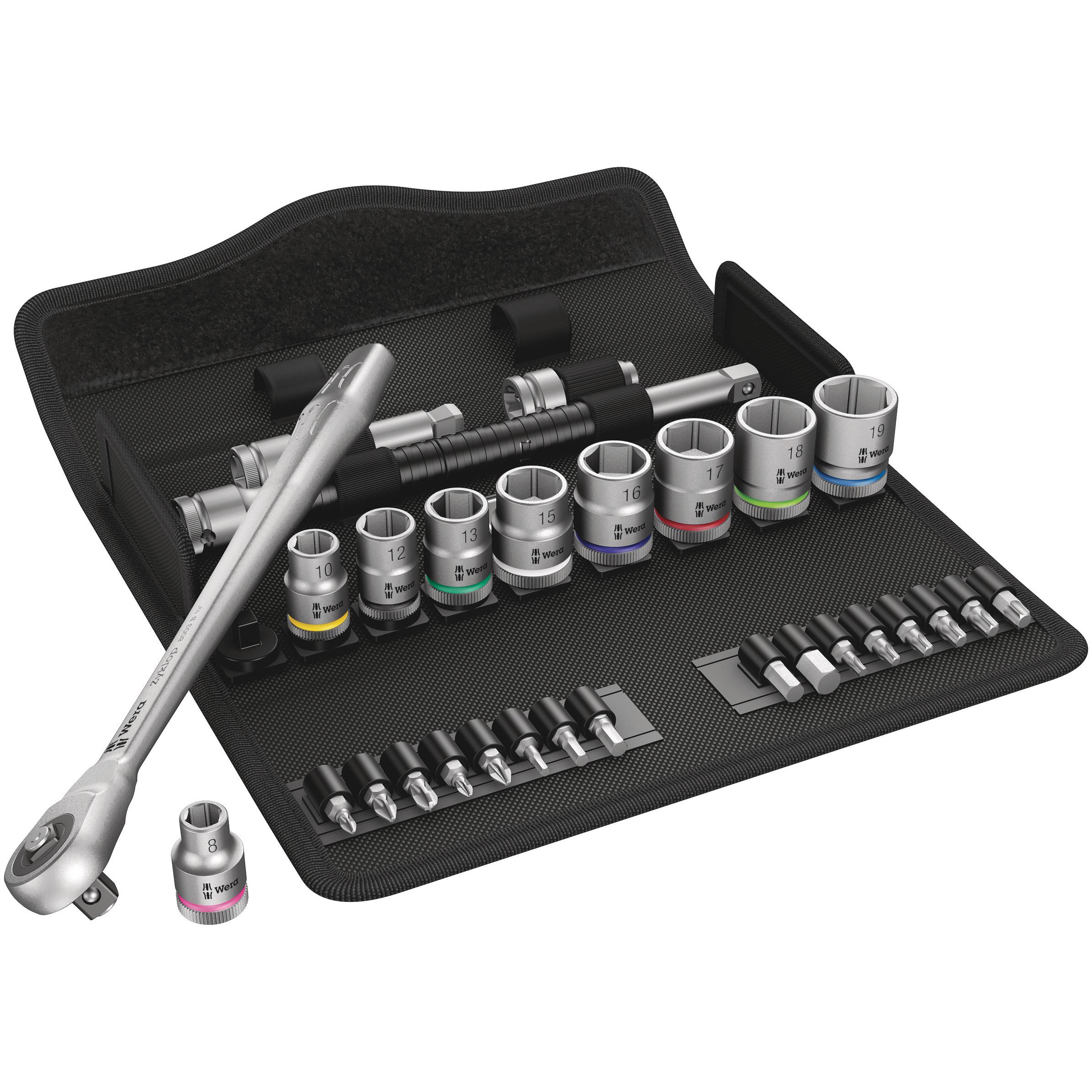 Thumbnail - Wera, Steckschlüssel + Stecknuss, 8100 SB 7 Zyklop Metal-Knarrensatz (19 mm, 8 mm, 10 mm, 14 mm, 18 mm, 11 mm, 12 mm, 1...