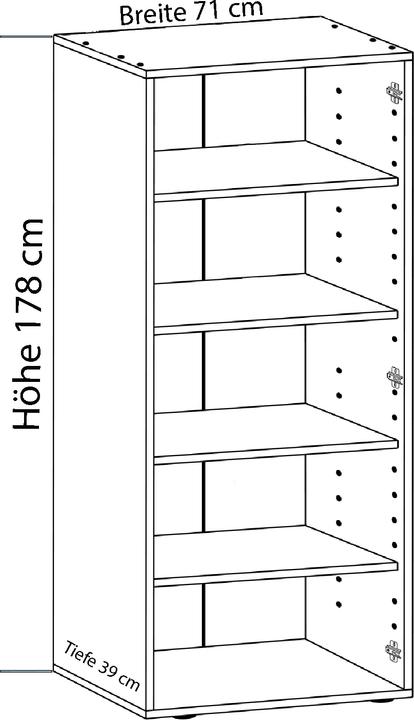 Produktbild VCM Holz Büromöbel Aktenschrank Vandol mit Drehtüren (70 x 40 x 178 cm)