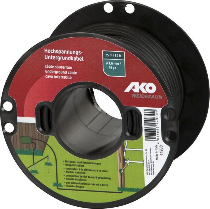 Image du produit AKO Câble souterrain Ø 1,6 mm, 25 m sur bobine plastique, 0,07Ω/m