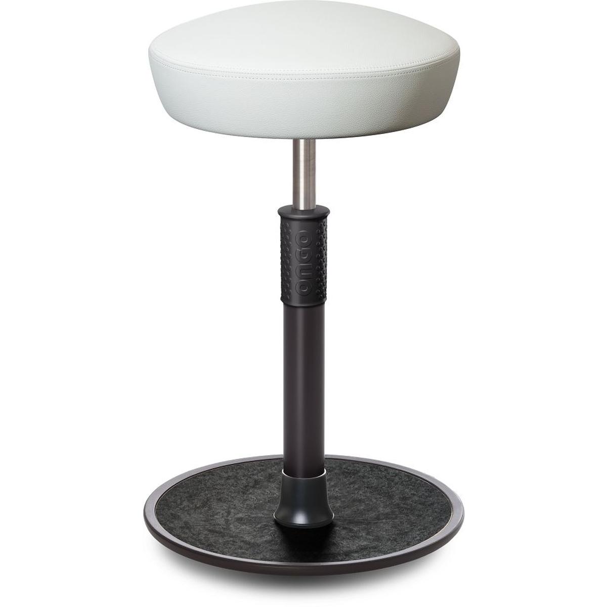 Ongo, Bürostuhl, Sitz- Stehhocker Free Tall Hutsitz Boxmark Leder Weiss schwarz /schwarz