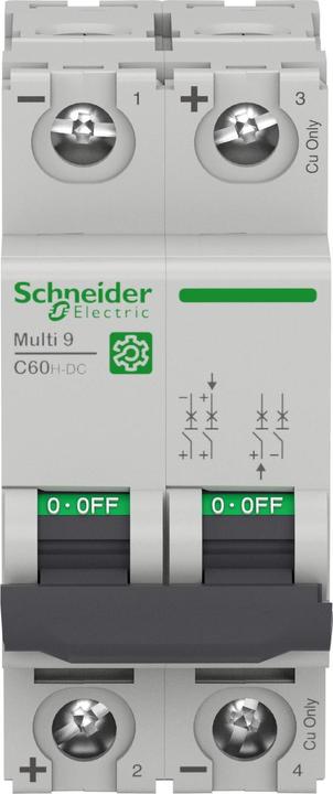 Image du produit Schneider Electric M9U21201 M9 C60H-DC 2P 1A C 500V-DC Interrupteur LS