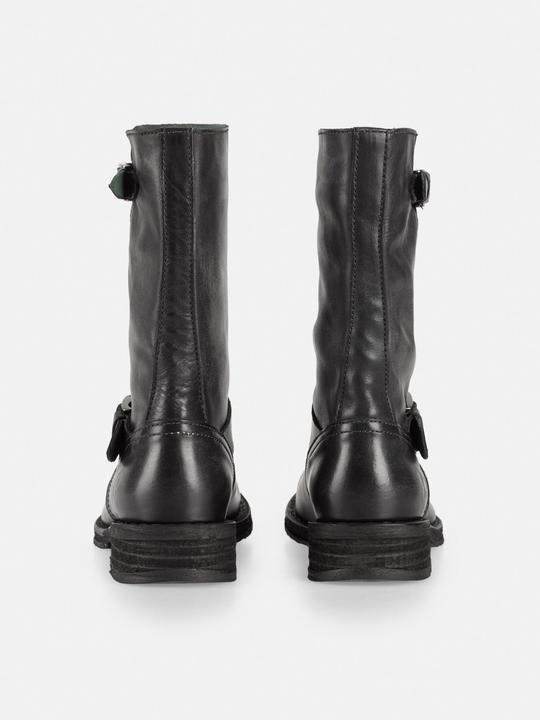 Actual product image Felmini COOPER E034 Black leather biker boots with a hand-washed vintage finish, soft leather and two-tone (41)