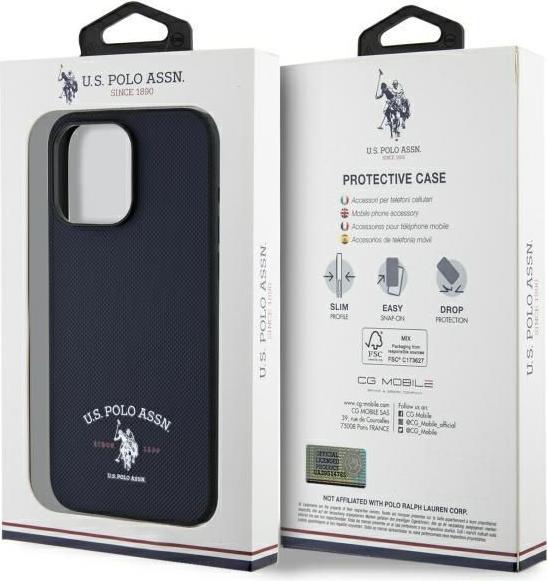 Actual product image U.S. Polo US Polo USHCP15XPARV iPhone 15 Pro Max 6.7 Navy Printed DH Logo (Apple iPhone 15 Pro Max)