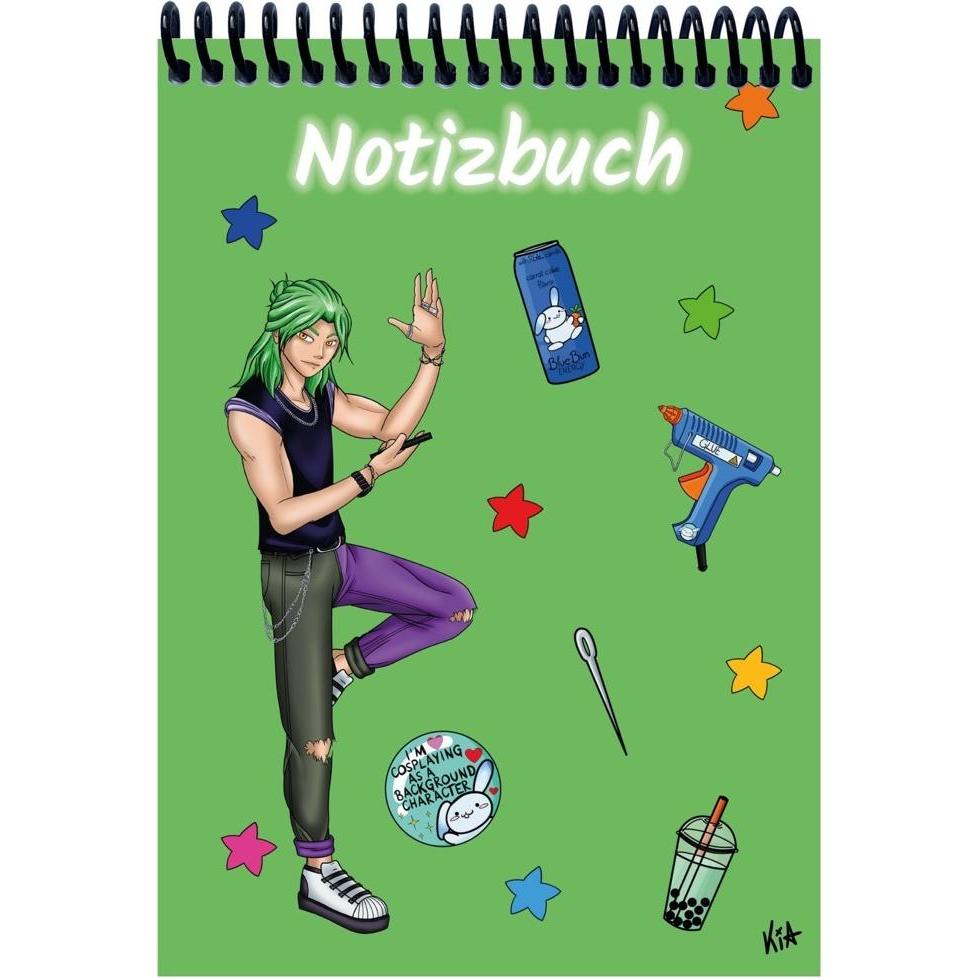 E & Z, Heft + Block, A 4 Notizbuch Manga Quinn, grün, karier (A4, Kariert)