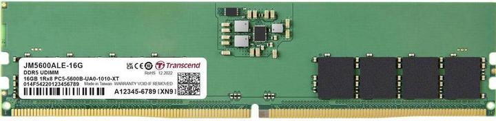 Actual product image Transcend DDR5 16GB JetRam 5600MHz U-DIMM 1Rx8 2Gx8 CL46 1.1V (1 x 16GB, 5600 MHz, DDR5 RAM, DIMM)