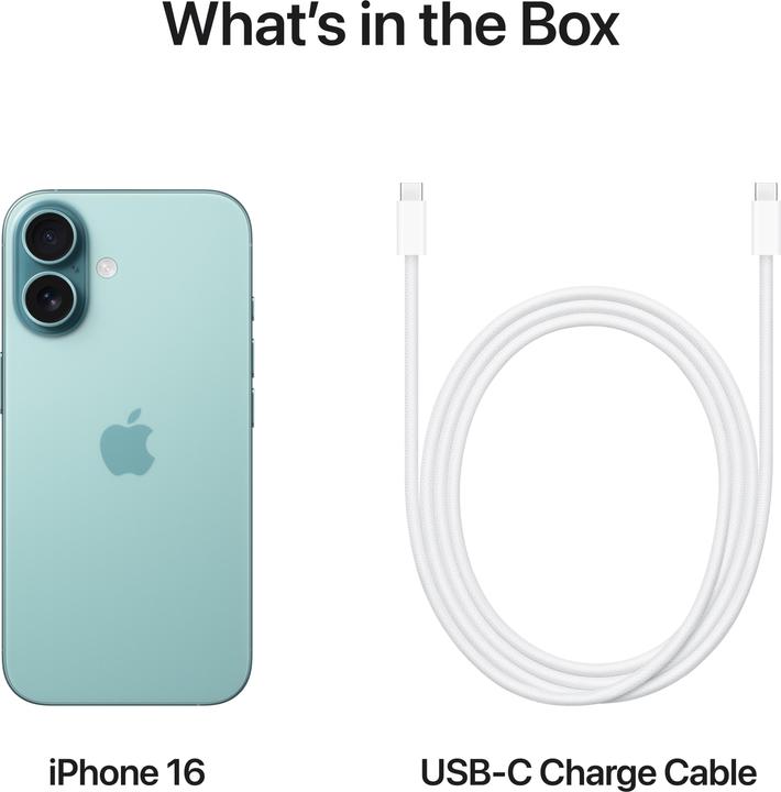 Produktbild Apple iPhone 16 (128 GB, Teal, 6.10", SIM + eSIM, 48 Mpx, 5G)