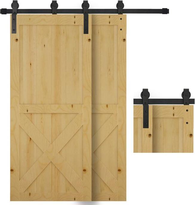Immagine prodotto Swisshandel24 Sistema di porte scorrevoli Binario di scorrimento Ferramenta per porte scorrevoli in legno 9