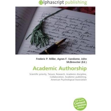 Academic Authorship, Fachbücher von Agnes F. Vandome, Frederic P. Miller, John McBrewster