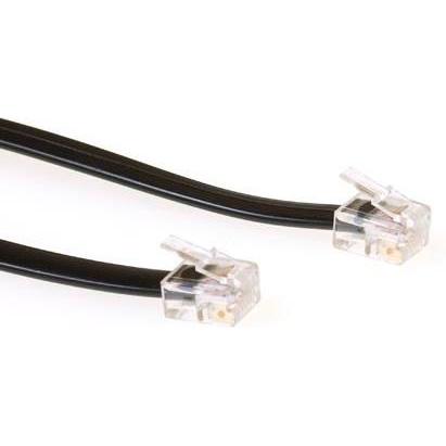 ACT Modular telephone cable RJ-12/RJ-12 5m Schwarz Telefonkabel, Telefon Zubehör