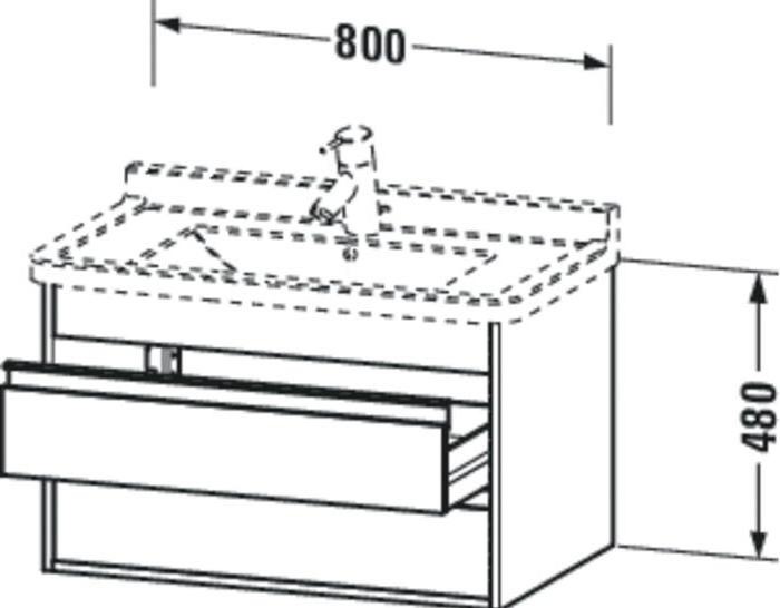 Produktbild Duravit Waschtischunterbau KETHO 465x800x480mm weiss matt (80 x 46.5 x 48 cm)