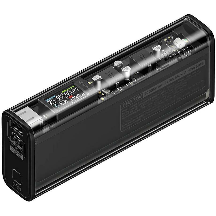 Thumbnail - Sharge 140 (20000 mAh, 140 W, 74 Wh), Powerbank, Schwarz, Transparent