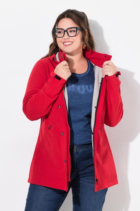 Produktbild Ulla Popken HYPRAR Softshell-Longjacke, wasserdicht, A-Linie, Kapuze (50, 52)