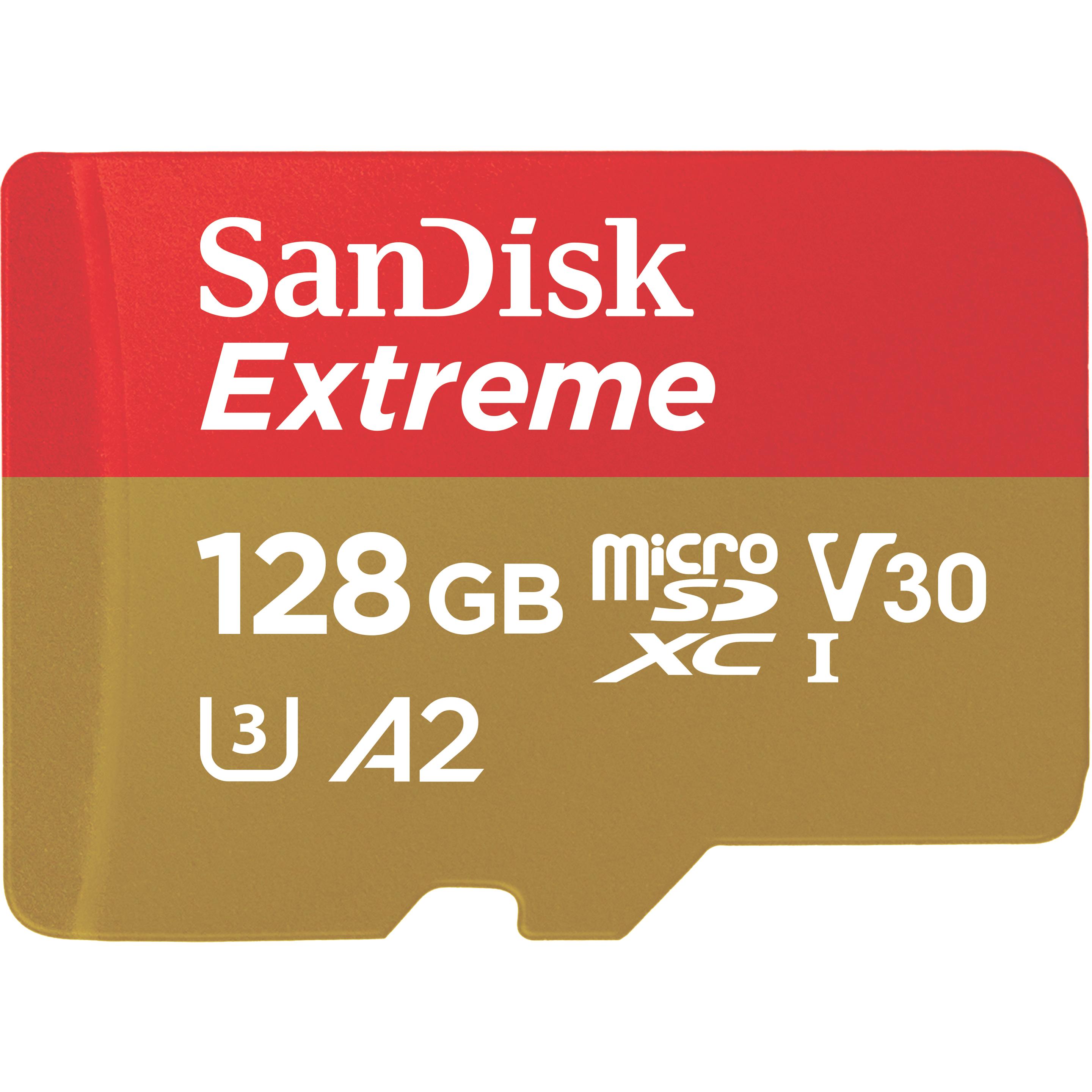 Sandisk Rosso/Oro Extreme For Mobile Gaming (128 Gb, Microsdxc, U3, Uhs-I), Scheda Di Memoria,