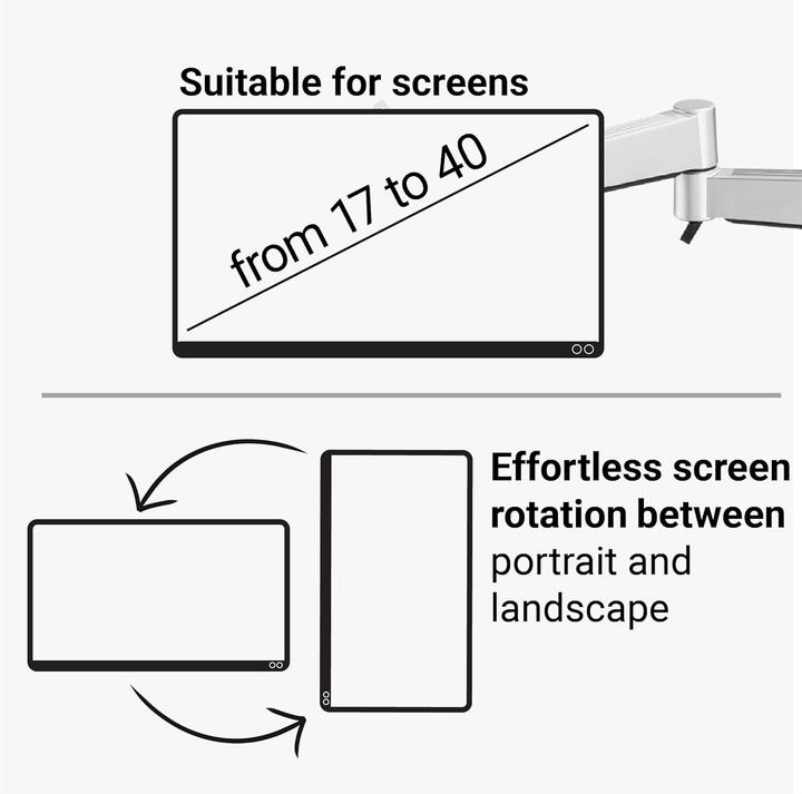 Actual product image Desq LCD monitor arm |49 cm|13kg max |panel clamp |Vesa 100/75 | Zilver (13 kg)