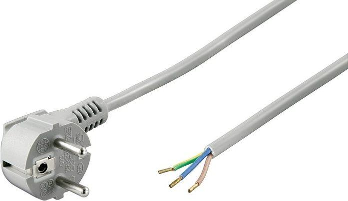 Actual product image Goobay protective contact cable angled for assembly, 1.5 m, gray (1.50 m)