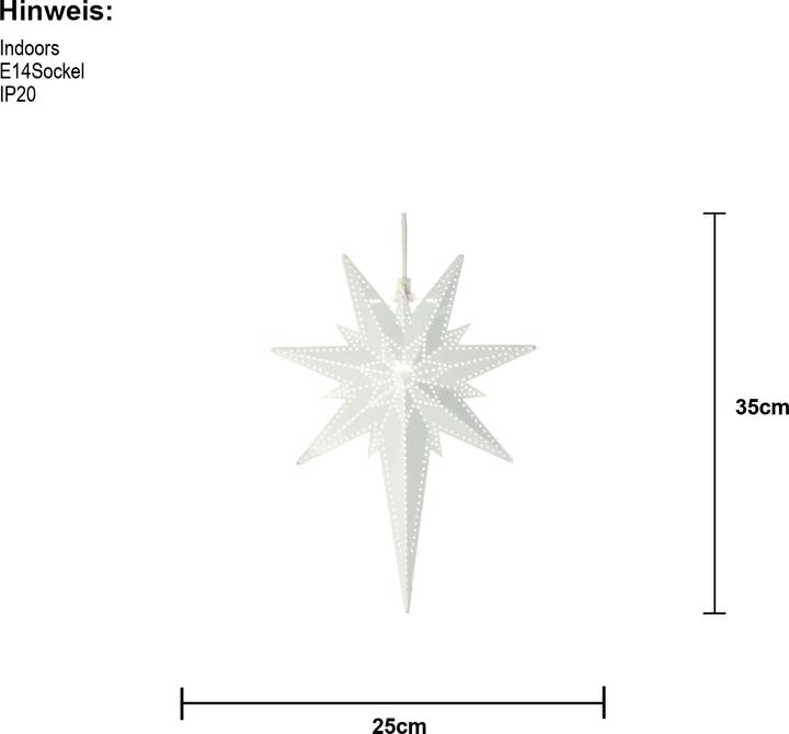 Produktbild Star Trading LED-Stern Betlehem 35 cm, Metall, Weiss