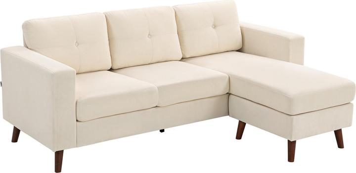 Immagine prodotto Homcom Ecksofa Polyester Cremeweiss (Divano ad angolo)