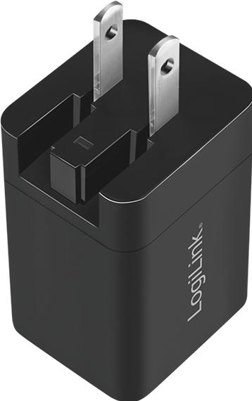 Actual product image LogiLink USB socket travel adapter, 1x USB-A, 1x USB-C, GaN technology, 30 W (30 W, 2 ports)