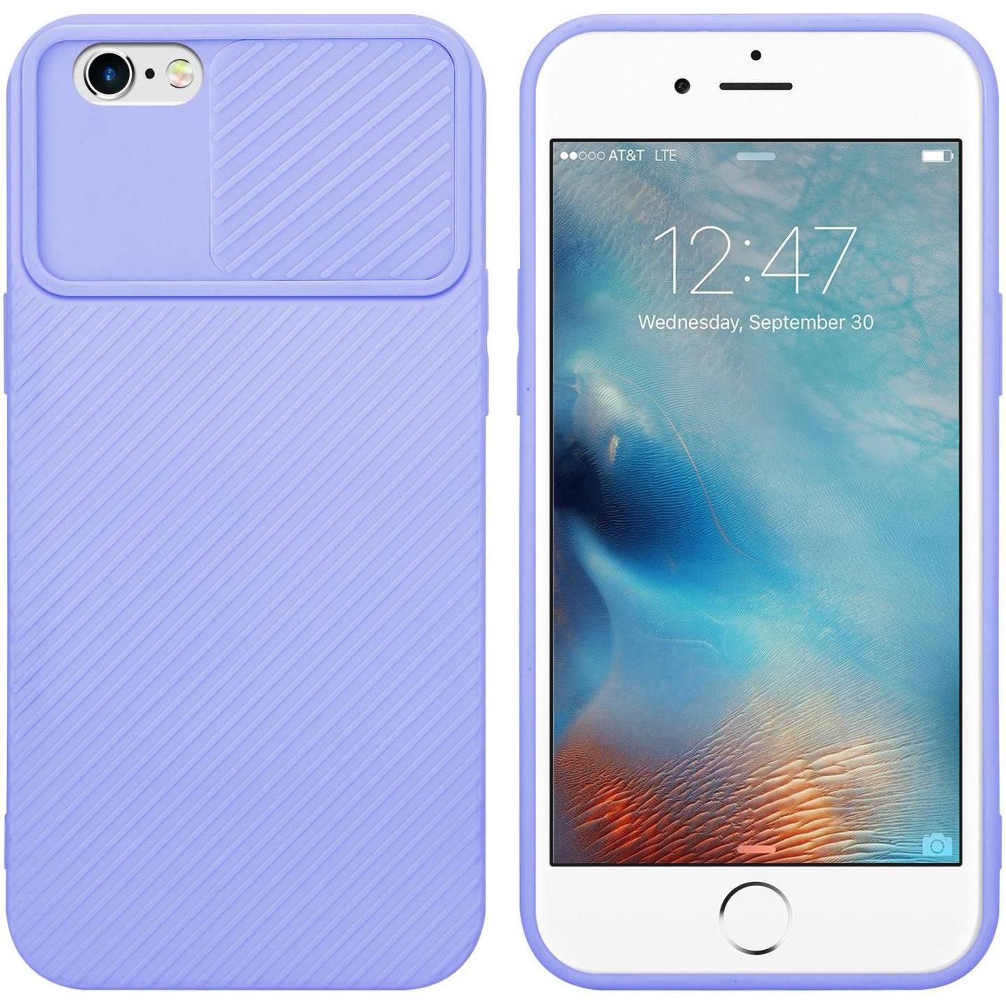 Cadorabo Hülle für Apple iPhone 6 / 6S im TPU mit Kameraschutz LM009 Style (Apple iPhone 6), Smartphone Hülle, Violett