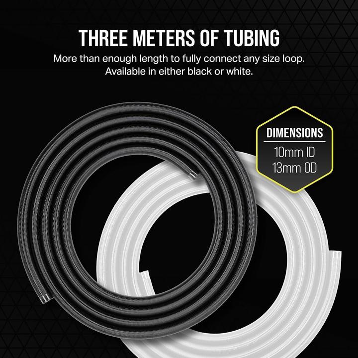 Produktbild Corsair Tubing (soft), XT Softline Mesh White (3m 10/13mm ID/OD) (3 m, Kunststoff)