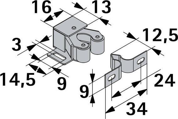 Immagine prodotto Hettich Schnappverschluss 14 x 33 x 28 mm