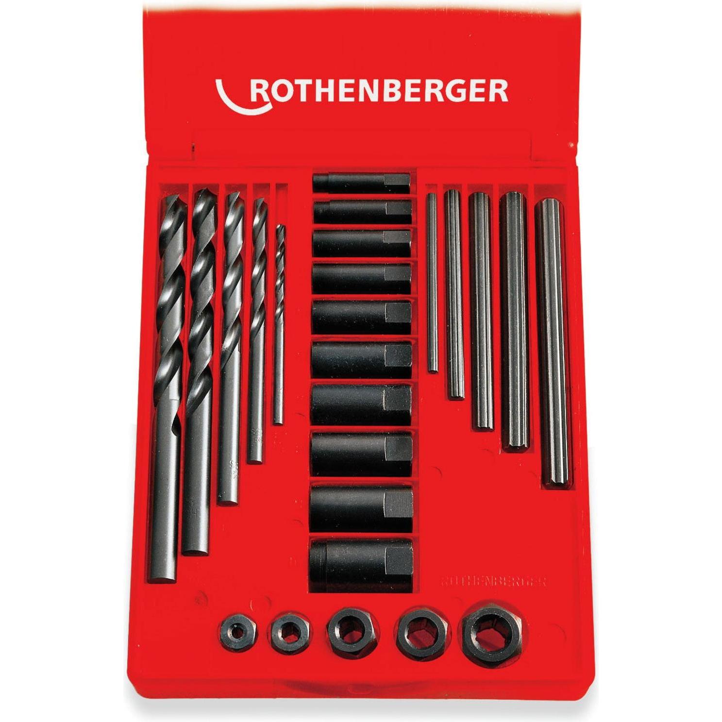 Rothenberger, Maschi + Giramaschi, Set di svitatori per filetti, misura 2, M5-M16, 25 pezzi