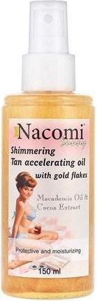 Actual product image Nacomi Sunny Shimmering Tan Accelerating Oil With Gold Flakes Oil Accelerating Tanning From Crumbs (Self tanning spray, 150 ml)