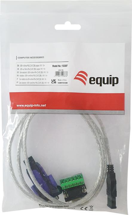Produktbild equip Adapter USB-A -> Seriell RS422/RS485 St/St FT232Rsw (1.50 m)
