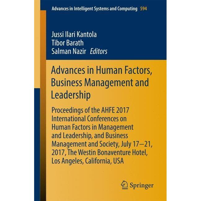 Advances in Human Factors, Business Management and Leadership, Sachbücher von Jussi Ilari Kantola, Salman Nazir, Tibor B...
