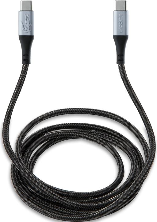 Actual product image Lacoste Set 2in1 Case + Cable USB-C Iconic Petit Pique Woven MagSafe for iPhone 16 Pro black (Apple iPhone 16 Pro)