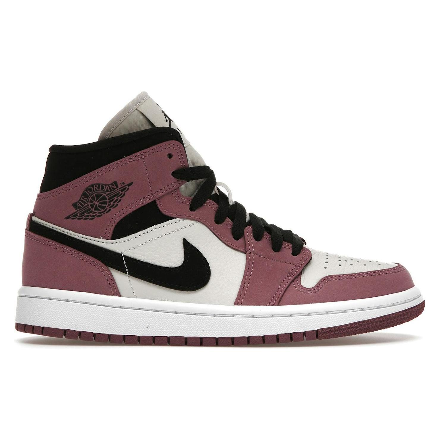 Jordan, Damen, Sneakers, 1 Mid Se Light Mulberry (Women's), Weiss, Schwarz, Pink