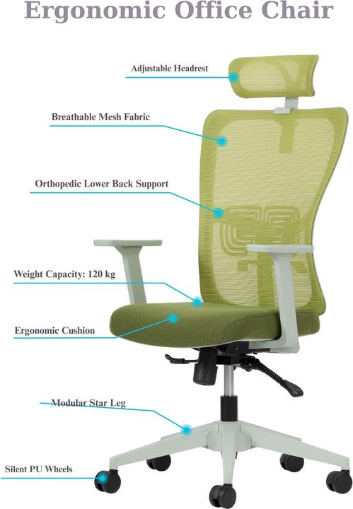 Produktbild Kalune Design Lumbar 126 Green Office Chair