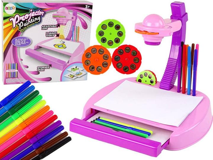 Actual product image Lean Toys Projector Drawing Table, Pink Maze Drawer (German)