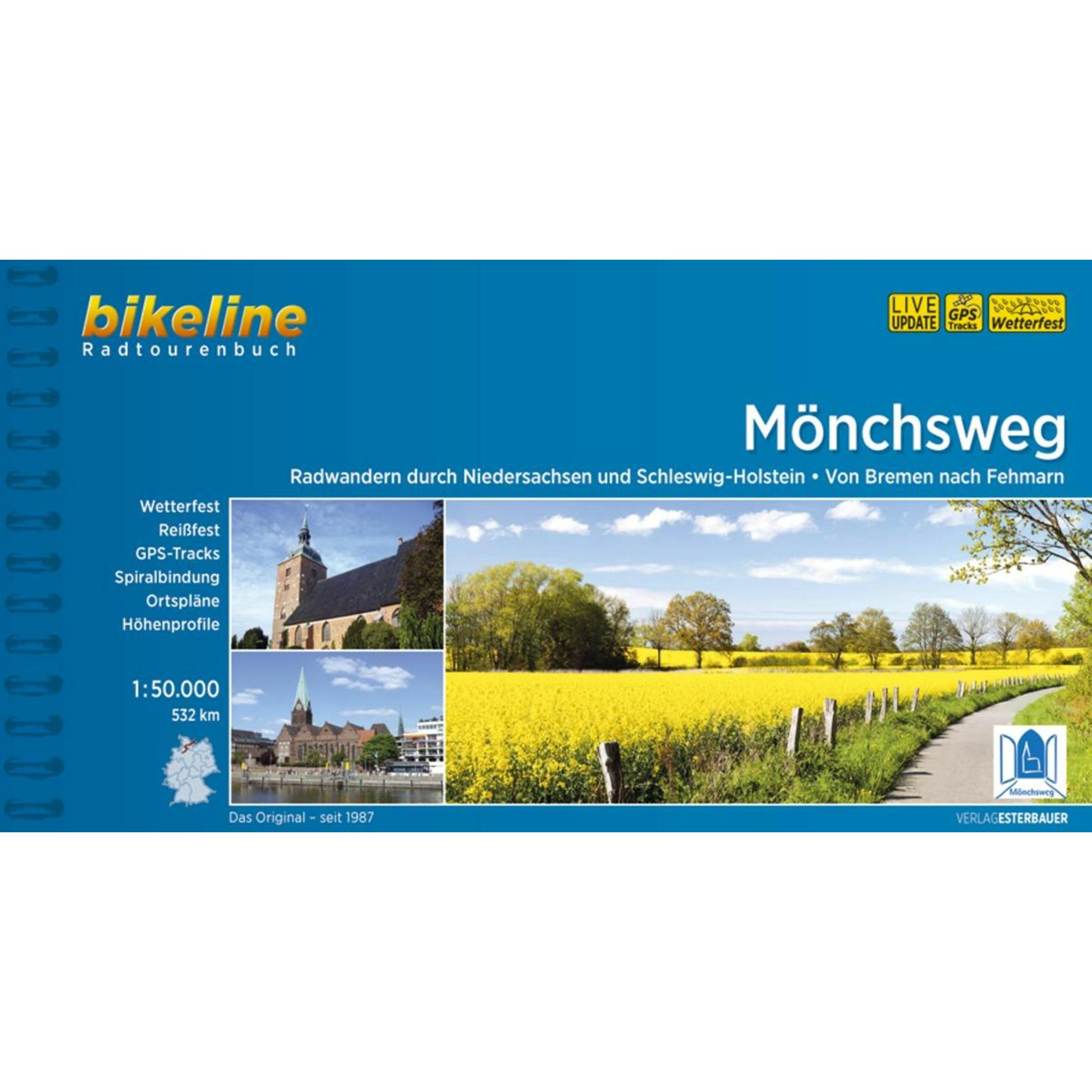 Bikeline Radtourenbuch Mönchsweg 50000, Ratgeber von Esterbauer Verlag