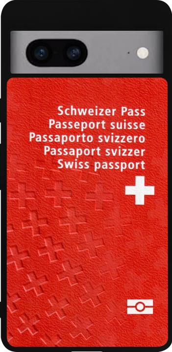 PhoneLook Hülle Silikon schwarz Swiss Passport (Google Pixel 7a)