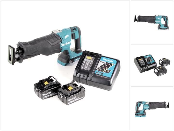 2x 3.0 Ah battery, charger, 2x saw blades